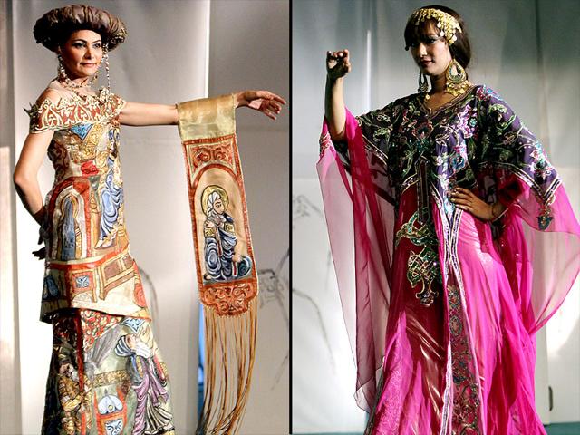 The fashion show at Baghdad's Fashion Institute in Baghdad, showcased prints and motifs, seeking inspiration from Iraqi history. (AFP)
