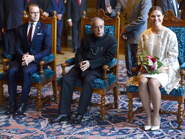 Sweden-s-Prince-Daniel-President-of-India-Pranab-Mukherjee-and-Swedish-Crown-Princess-Victoria-during-a-visit-at-Uppsala-University-in-Uppsala-north-of-Stockholm-Sweden-on-June-02-2015-AFP-Photo Sweden-s-Prince-Daniel-President-of-India-Pranab-Mukherjee-and-Swedish-Crown-Princess-Victoria-during-a-visit-at-Uppsala-University-in-Uppsala-north-of-Stockholm-Sweden-on-June-02-2015-AFP-Photo