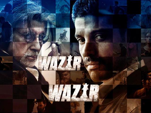 Amitah Bachchan and Farhan Akhtar in a poster of Wazir.