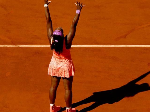 Serena Williams celebrates victory in the final of the Roland Garros in Paris, France. (Reuters)