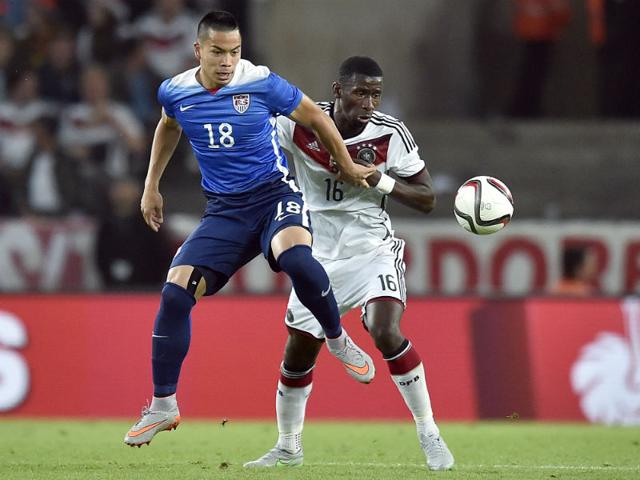 Germany-s-Antonio-Ruediger-right-and-United-States-Bobby-Wood-left-challenge-for-the-ball-during-the-soccer-friendly-match-between-Germany-and-the-United-States-in-Cologne-Germany-on-Wednesday-June-10-2015-USA-defeated-Germany-2-1-AP-Photo Germany-s-Antonio-Ruediger-right-and-United-States-Bobby-Wood-left-challenge-for-the-ball-during-the-soccer-friendly-match-between-Germany-and-the-United-States-in-Cologne-Germany-on-Wednesday-June-10-2015-USA-defeated-Germany-2-1-AP-Photo