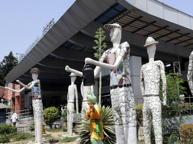 Look! Next time you see them at Chandigarh railway station, remember Nek Chand. HT Photo
