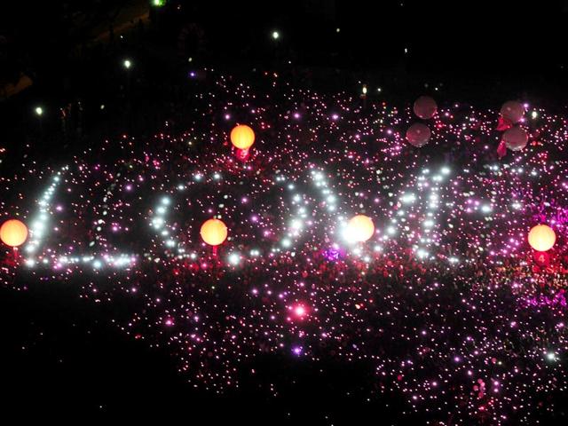 Lights that read "love" are seen as thousands gather for at the annual "Pink Dot" event in a public show of support for the LGBT community at Hong Lim Park in Singapore.(AFP Photo)