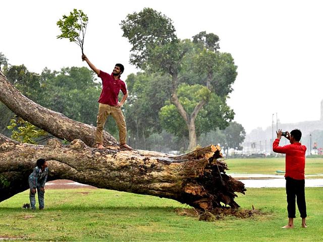 The Met department has said the showers will continue in Delhi for a few more days. (PTI Photo)