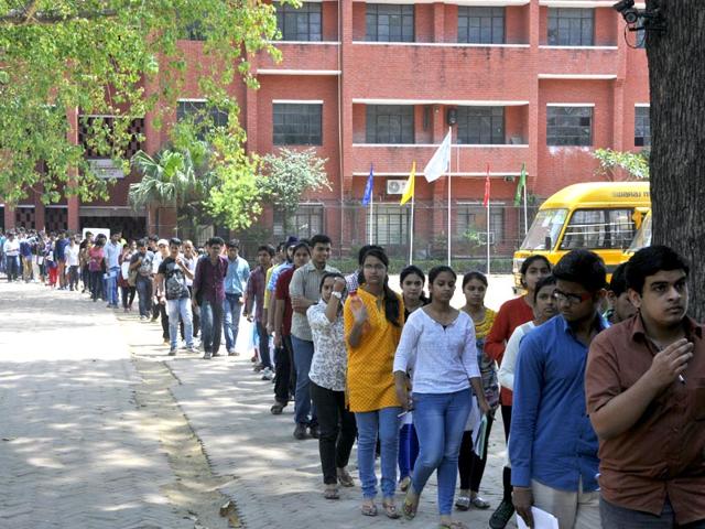 A-file-photo-of-students-coming-out-after-taking-the-All-India-Pre-Medical-Test-AIPMT-at-the-Kerala-School-in-New-Delhi-Sushil-Kumar-HT-Photo