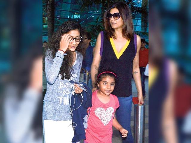 Sushmita Sen, with her daughters, Renee Sen and Alisah Sen. (Photos: Viral Bhayani, Yogen Shah)