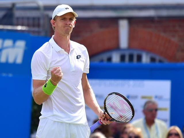South-Africa-s-Kevin-Anderson-reacts-after-beating-Switzerland-s-Stanislas-Wawrinka-in-a-second-round-match-at-the-ATP-Aegon-Championships-tennis-tournament-at-the-Queen-s-Club-in-London-on-June-17-2015-AFP-Photo South-Africa-s-Kevin-Anderson-reacts-after-beating-Switzerland-s-Stanislas-Wawrinka-in-a-second-round-match-at-the-ATP-Aegon-Championships-tennis-tournament-at-the-Queen-s-Club-in-London-on-June-17-2015-AFP-Photo