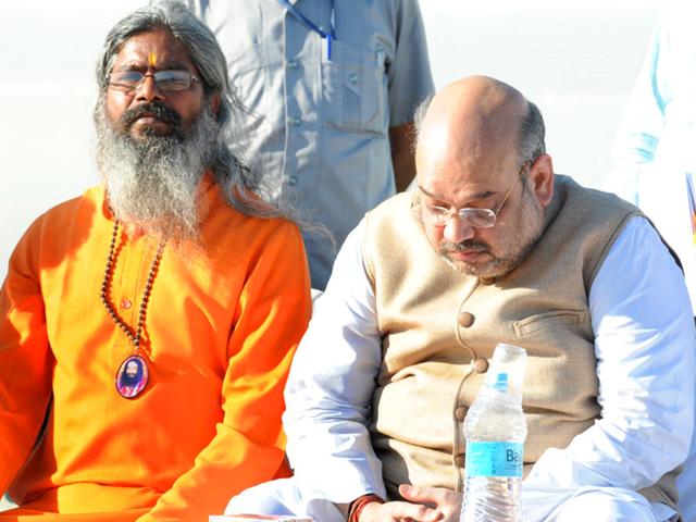 BJP-president-Amit-Shah-during-yoga-day-celebrations-at-the-Moinul-Haque-stadium-in-Patna-HT-Photo-AP-Dube BJP-president-Amit-Shah-during-yoga-day-celebrations-at-the-Moinul-Haque-stadium-in-Patna-HT-Photo-AP-Dube