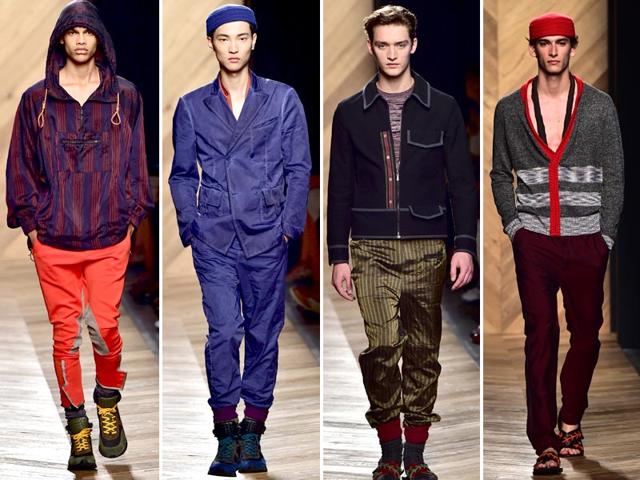 Both casual and classy, the Bottega Veneta designs are mostly extremely elegant on the upper half and much more sporty from the waist down.