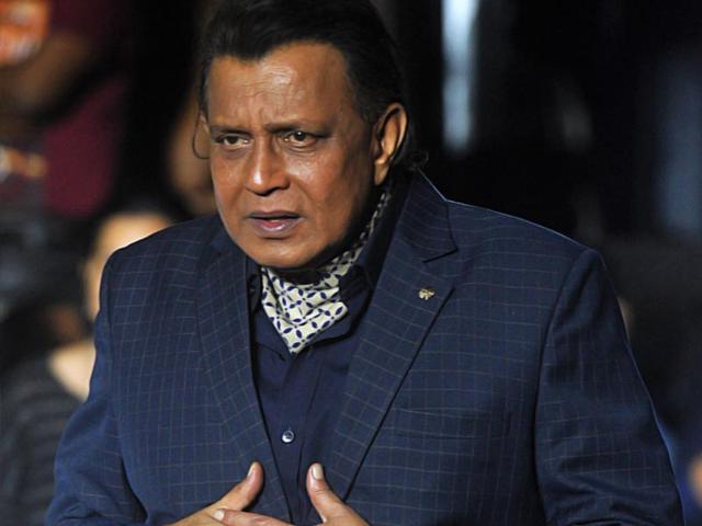 Had a little too much for lunch? Mithun Chakraborty at a promotional event for Dance India Dance 5 in Mumbai on June 23, 2015. (AFP Photo)