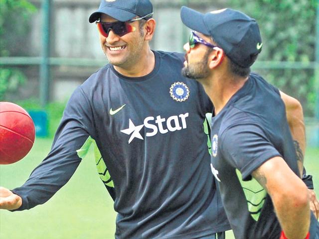 There-has-reportedly-been-tension-between-Test-captain-Virat-Kohli-and-his-ODI-counterpart-Mahendra-Singh-Dhoni-HT-Photo There-has-reportedly-been-tension-between-Test-captain-Virat-Kohli-and-his-ODI-counterpart-Mahendra-Singh-Dhoni-HT-Photo