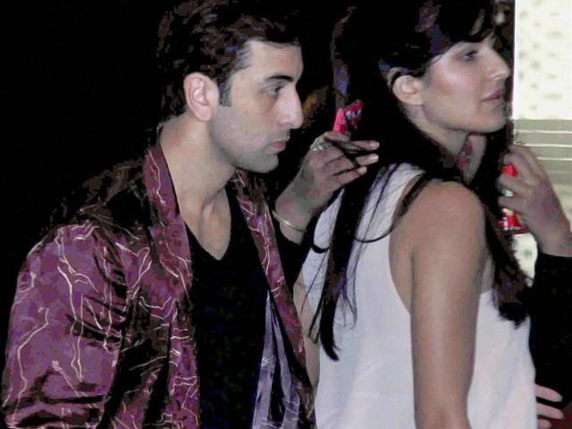 Ranbir Kapoor and Katrina Kaif spotted at the birthday party of Arjun Kapoor in Mumbai on Saturday. (PTI Photo)