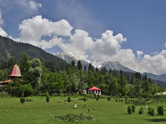 A view of a garden in Pahalgam. HT/ Photo
