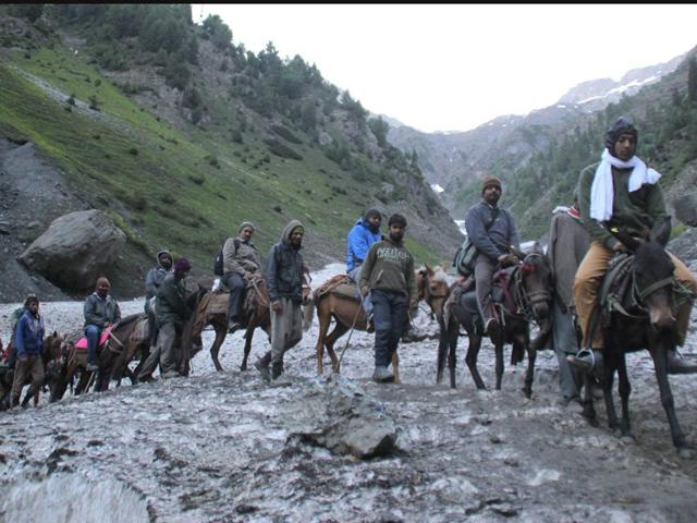 The first batch of 5,100 Amarnath yatris was flagged off on Tuesday. Waseem Andrabi