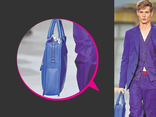 Match your everyday accessory such as a laptop bag with your outfit for a chic look. Get some blue inspiration from the Berluti spring showcase. Match your everyday accessory such as a laptop bag with your outfit for a chic look. Get some blue inspiration from the Berluti spring showcase.