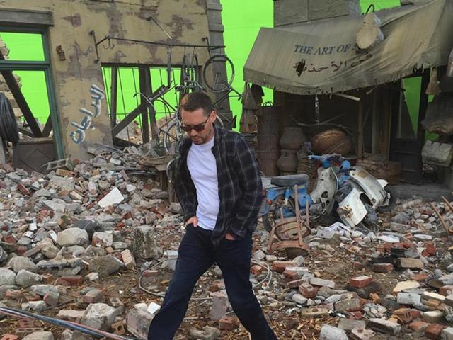 Bryan Singer surveys the damage he has done on the sets of X-Men Apocalypse. (Instagram)