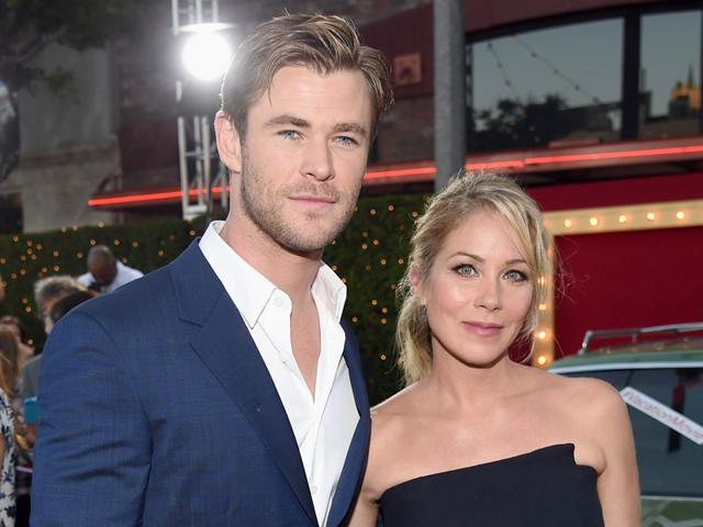 Actors Chris Hemsworth and Christina Applegate attend the premiere of Warner Bros. Vacation in California. (AFP photo)