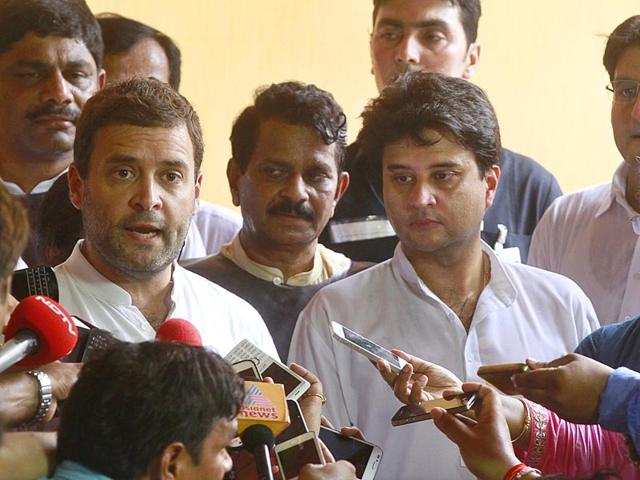 Congress vice-president Rahul Gandhi and party chief Sonia Gandhi interact with media persons at the Parliament house. The party vice president, on August 10, 2015, said that Parliament will be allowed to function once external affairs minister Sushma Swaraj reveals her financial dealings with Lalit Modi. (HT File Photo/Sanjeev Verma)