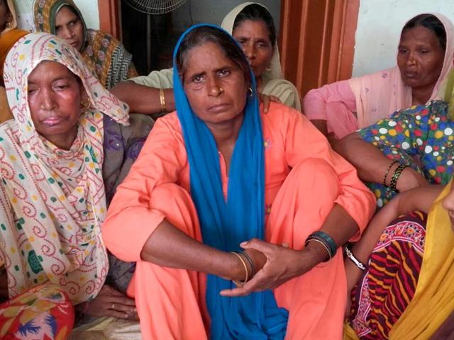 Relatives of BSF jawan Rocky who was killed in the Udhampur terrorist attack on Wednesday. (HT Photo)