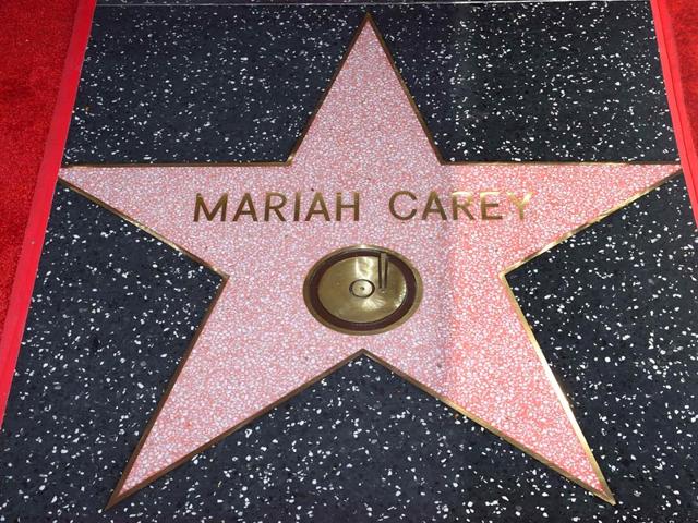 The star of Mariah Carey after she was honoured with the 2,556th star on The Hollywood Walk of Fame in Los Angeles. (AFP)