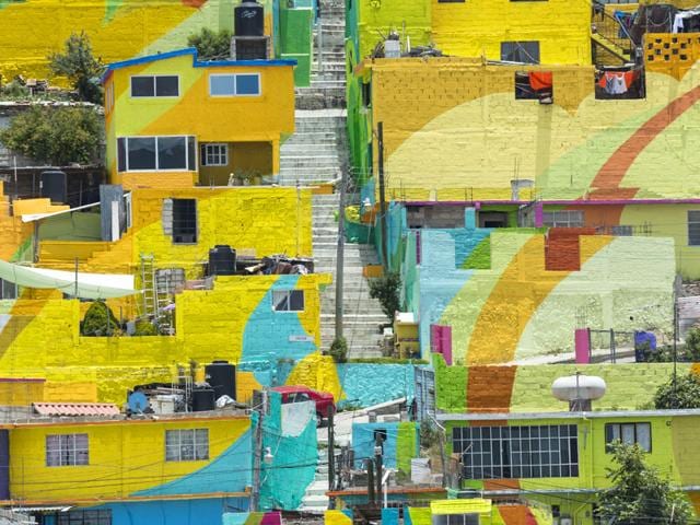 'Las Palmitas', the city sporting a giant mural, hides many mini-murals within in. Since its completion, the art has so far not been spoilt or vandalised. (AFP Photo)