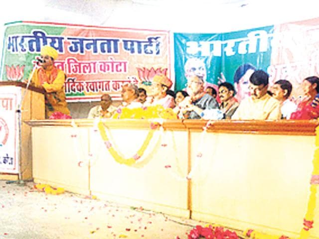 BJP-MLA-Bhawani-Singh-Rajawat-addresses-a-party-meeting-in-Kota-on-Saturday-AH-Zaidi-HT-Photo