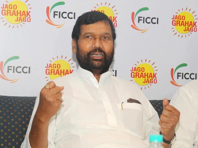 Ram Vilas Paswan has the distinction of serving as Union minister under six different PMs from 1996 to 2015 and being part of all the national coalitions - United Front, NDA and UPA. (HT Photo/Sanjay Solanki)