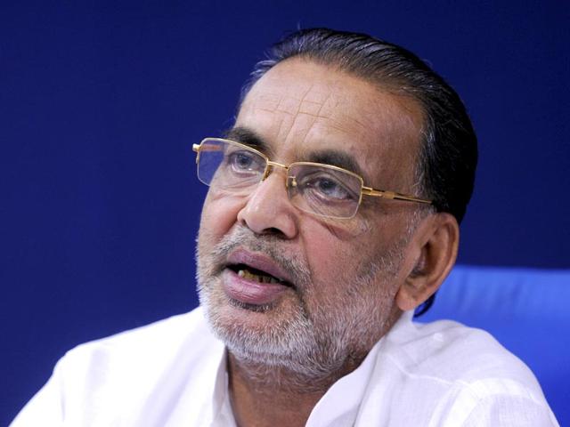 Radha Mohan Singh was first elected to Lok Sabha in 1989 from East Champaran and continued to represent his constituency in 1996, 1999, 2009 and 2014.(HT Photo/Sonu Mehta)