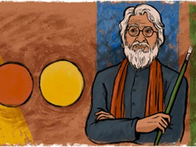 Google doodle on MF Husain's birth centenary breaks the silence in the virtual world Google doodle on MF Husain's birth centenary breaks the silence in the virtual world