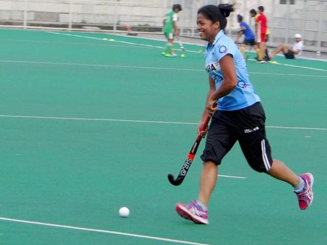 Deepika Thakur practising at the Rail Coach Factory hockey stadium in Hussainpur, near Kapurthala, Punjab on July 7, 2015. (HT Photo) Deepika Thakur practising at the Rail Coach Factory hockey stadium in Hussainpur, near Kapurthala, Punjab on July 7, 2015. (HT Photo)