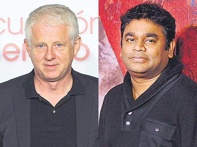 British filmmaker Richard Curtis (left), best known for hits like Bridget Jones Diary and Notting Hill, is keen to rope in musician AR Rahman (right) for his project. (HT File) British filmmaker Richard Curtis (left), best known for hits like Bridget Jones Diary and Notting Hill, is keen to rope in musician AR Rahman (right) for his project. (HT File)