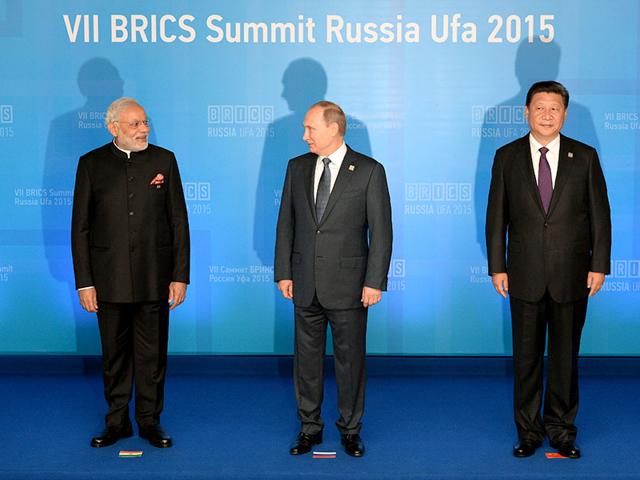Indian Prime Minister Narendra Modi, President of Russia Vladimir Putin and President of China Xi Jinping at during BRICS (AP Photo) Indian Prime Minister Narendra Modi, President of Russia Vladimir Putin and President of China Xi Jinping at during BRICS (AP Photo)