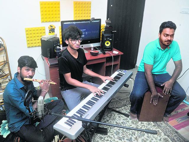 The Indian Jam Project during an impromptu jam session. (Vidya Subramanian/HT photo)