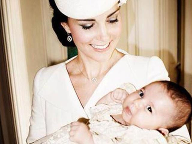 Kate Middleton with daughter Charlotte at her christening in an official photo released by Kensington Palace. Kate Middleton with daughter Charlotte at her christening in an official photo released by Kensington Palace.