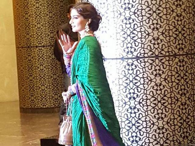 Sonam Kapoor makes her entry in style.