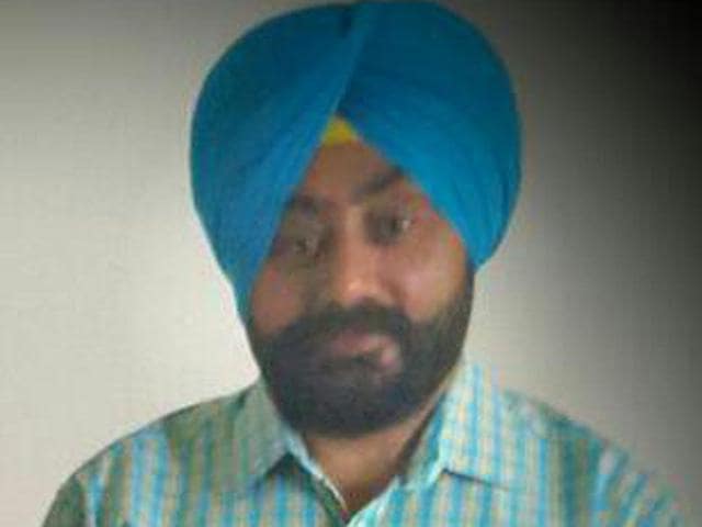 Photo of deceased sarpanch Bhupinder Singh (HT photo)