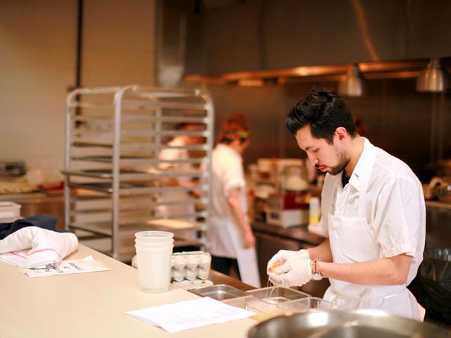 Chef Alex Leonard at work in Blanca, New York, USA.