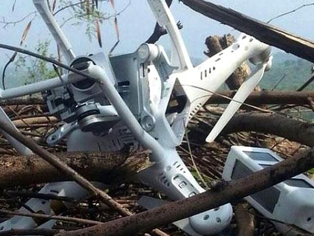 Pakistan summoned the Indian high commissioner on Thursday after an alleged spy drone was shot down in PoK although a picture purportedly of the downed airplane showed a small lightweight model of a type widely available for commercial purchase. (Picture credit: DunyaNews Twitter @DunyaNews) Pakistan summoned the Indian high commissioner on Thursday after an alleged spy drone was shot down in PoK although a picture purportedly of the downed airplane showed a small lightweight model of a type widely available for commercial purchase. (Picture credit: DunyaNews Twitter @DunyaNews)