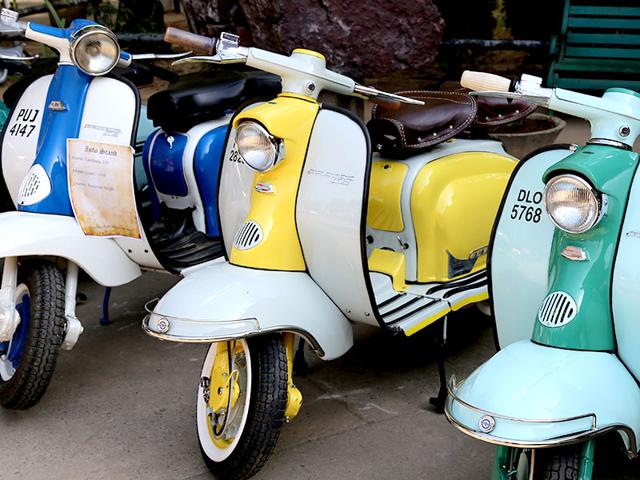 Lambretta 150 model on display by the Chandigarh Classic and Vintage cars Club, Sector 10, Chandigarh on Thursday. (Sanjeev Sharma/HT Photo) Lambretta 150 model on display by the Chandigarh Classic and Vintage cars Club, Sector 10, Chandigarh on Thursday. (Sanjeev Sharma/HT Photo)