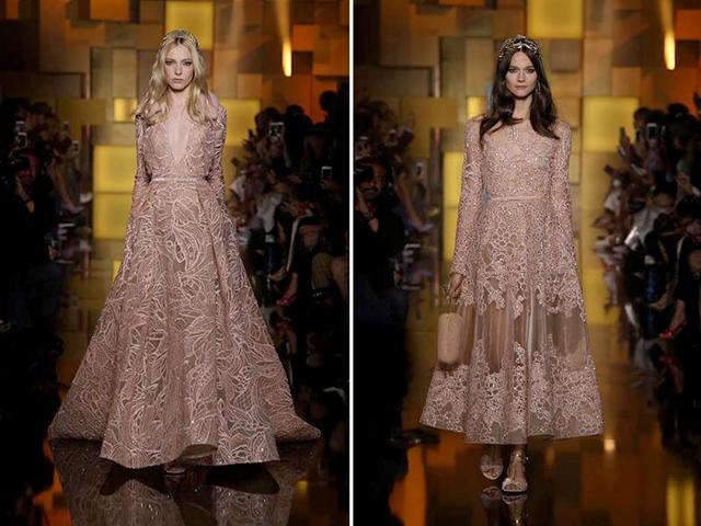 Mute colours can be paired with sheer and sequin for a dazzling look. Mellow make up and straight drawn-down hair adds to the ensemble. Mute colours can be paired with sheer and sequin for a dazzling look. Mellow make up and straight drawn-down hair adds to the ensemble.