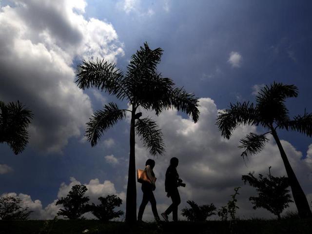 Clouds hovered over Chandigarh city on Tuesday. Nitin Kanotra/HT Clouds hovered over Chandigarh city on Tuesday. Nitin Kanotra/HT