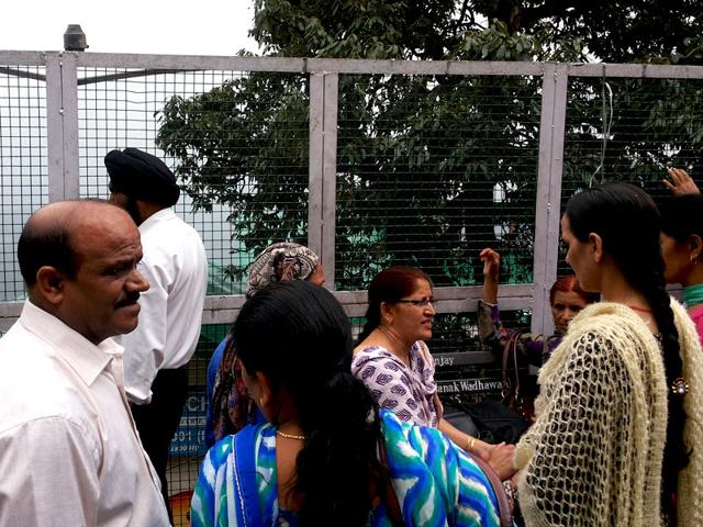 Parents outside DAV School Lakkar Bazar waiting for AIPMT aspirants in Shimla, Himachal Pradesh