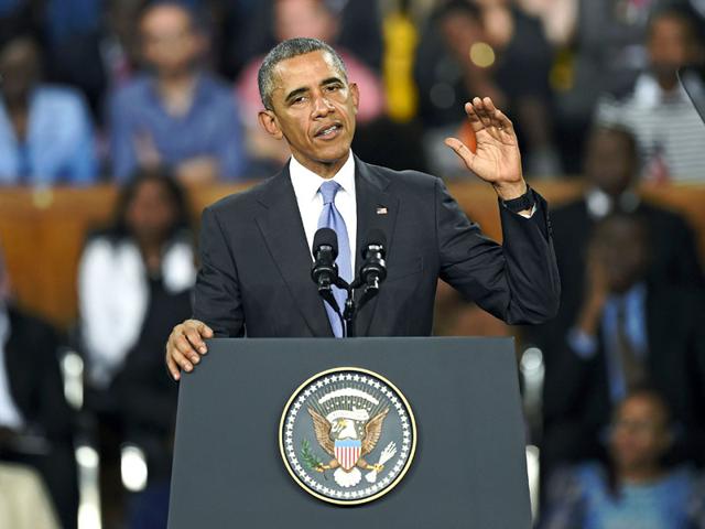 US President Barack Obama gestures during a speech at the Moi International Sports centre, in Nairobi, during his historic visit to the country of his father's birth. Obama's comments supporting gay rights have provoked criticism by several African leaders (AFP Photo) US President Barack Obama gestures during a speech at the Moi International Sports centre, in Nairobi, during his historic visit to the country of his father's birth. Obama's comments supporting gay rights have provoked criticism by several African leaders (AFP Photo)