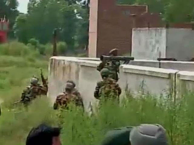 Security forces were on Monday battling an armed attack on a police station near the Pakistan border. (ANI Photo) Security forces were on Monday battling an armed attack on a police station near the Pakistan border. (ANI Photo)