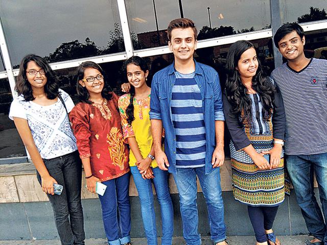 (From left) HT Education’s campus journalists, Ria Yadav, Ishita Bhattacharjee, Jessica Duggal, Mohammad Zaid, Niharika Maggo and Tushar Priyadarshi.