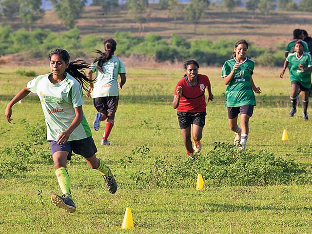 Girls in Jharkhand villages have used football to get ahead in life. (HT photo) Girls in Jharkhand villages have used football to get ahead in life. (HT photo)