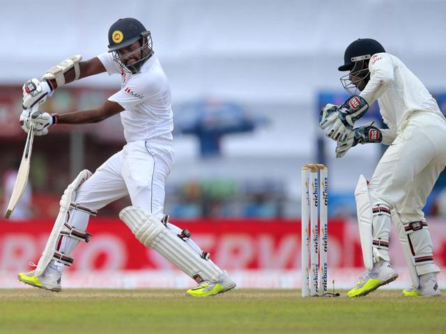 Lahiru Thirimanne plays a shot during his knock of 44. (AP Photo) Lahiru Thirimanne plays a shot during his knock of 44. (AP Photo)