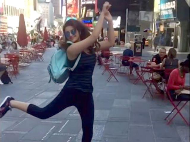 Parineeti Chopra goes crazy at Times Square in New York. (Photo: Instagram/parineetichopra)