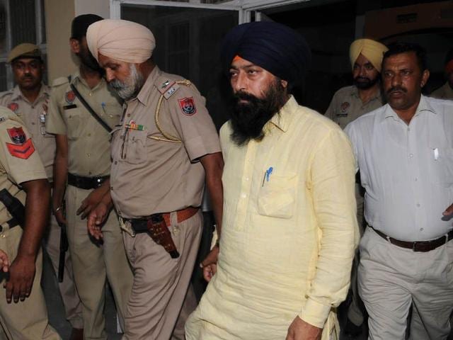 Senior deputy mayor Kamaljit Singh Bhatia taken into police custody in Jalandhar on Thursday. Pardeep Pandit/HT Senior deputy mayor Kamaljit Singh Bhatia taken into police custody in Jalandhar on Thursday. Pardeep Pandit/HT