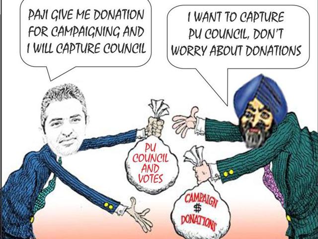 NSUI, which is the student wing of Cong, has launched a series of cartoons ridiculing SAD NSUI, which is the student wing of Cong, has launched a series of cartoons ridiculing SAD
